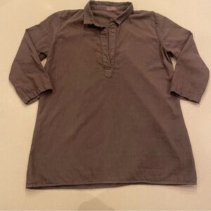 Women’s CP Shades Chocolate Brown 3/4 Length Sleeve 100% Cotton Tunic Size Large